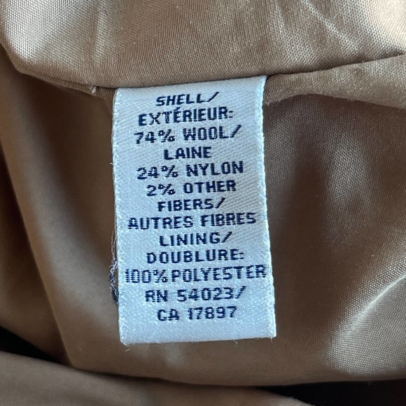 Old Navy Pea Coat Womens Extra Small XS Tan Button Up Belted Wool Blend Lined - Picture 6 of 11